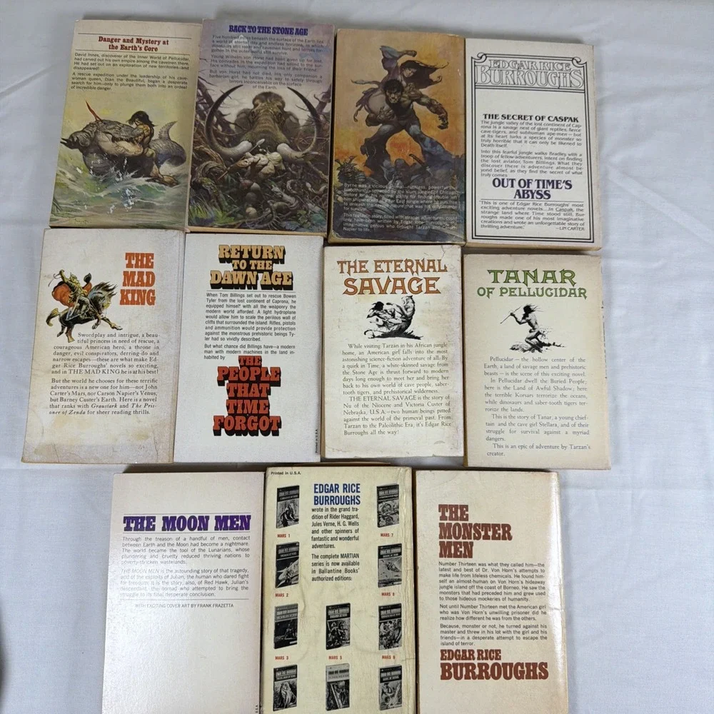 Edgar Rice Burroughs (Tarzan) Ace PB Lot of 11 Vintage 1970s Sci-Fi Fantasy